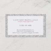 エレガントシルバーグレフェイクーグリッタープリント 名刺 (裏面)