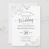 エレガントシルバーグレフォーマルイ結婚ース 招待状 (正面)