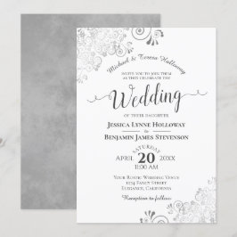 エレガントシルバーグレフォーマルイ結婚ース 招待状