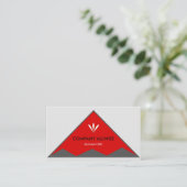 エレガントシルバーグレーと赤の三角形 名刺 (スタンド正面)