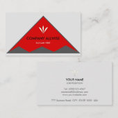 エレガントシルバーグレーと赤の三角形 名刺 (正面/裏面)