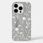 エレガントシルバーグレー野花の草原の植物画 Case-Mate iPhoneケース (裏面)