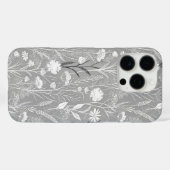 エレガントシルバーグレー野花の草原の植物画 Case-Mate iPhoneケース (裏面 (横))