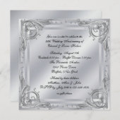 エレガントシルバースワール25結婚周年 招待状 (正面/裏面)