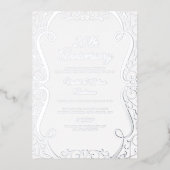 エレガントシルバースワール25結婚周年 箔招待状 (正面)