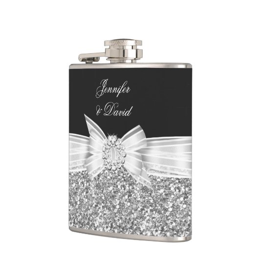 エレガントシルバーブラック結婚ダイヤモンド婚約 フラスク (左)