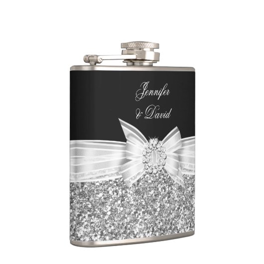 エレガントシルバーブラック結婚ダイヤモンド婚約 フラスク (右)