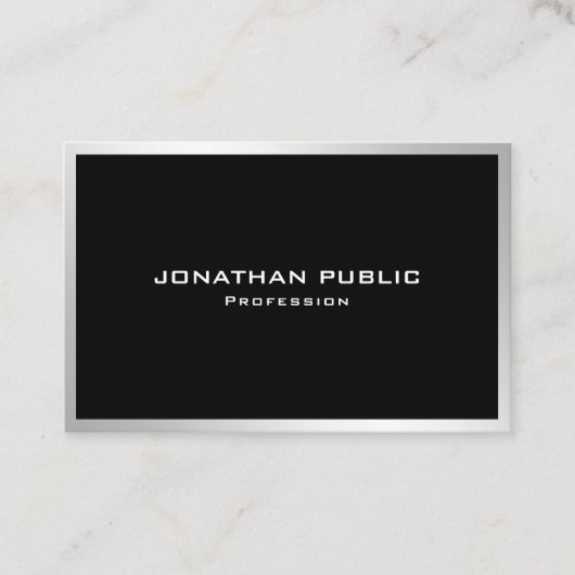 エレガントシルバーミニマルデザインモダンテンプレート 名刺 (正面)