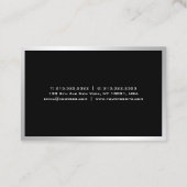 エレガントシルバーミニマルデザインモダンテンプレート 名刺 (裏面)