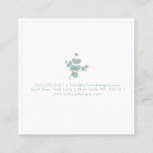 エレガントシルバーユーカリパーソナライズされたブランチ スクエア名刺 (裏面)