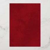 エレガントシルバーレース&クリムゾンレッド結婚オンホワイト 箔招待状 (裏面)