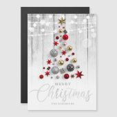 エレガントシルバー素朴金ゴールドクリスマスツリーホリデー (正面/裏面)