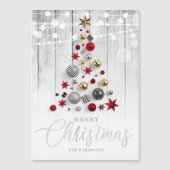 エレガントシルバー素朴金ゴールドクリスマスツリーホリデー  (正面)