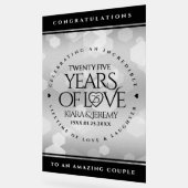 エレガントシルバー結婚25周年記念 アクリルサイン (傾斜)