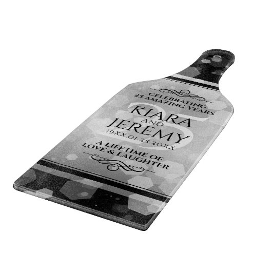 エレガントシルバー結婚25周年記念 カッティングボード (角)