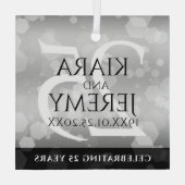 エレガントシルバー結婚25周年記念 ガラスオーナメント (裏面)