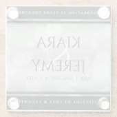 エレガントシルバー結婚25周年記念 ガラスコースター (裏面)