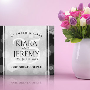 エレガントシルバー結婚25周年記念 キャンバスプリント