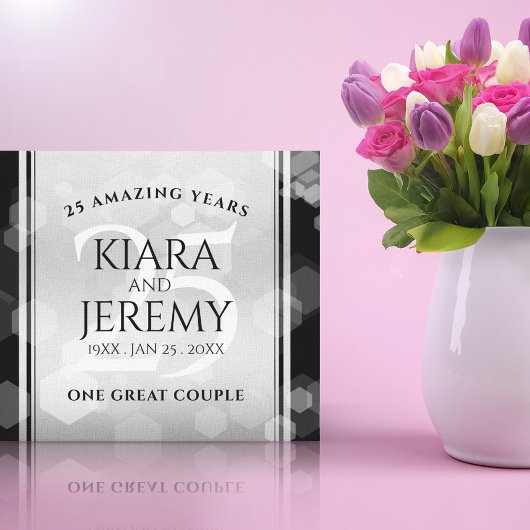 エレガントシルバー結婚25周年記念 キャンバスプリント