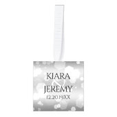 エレガントシルバー結婚25周年記念 キューブオーナメント (正面)