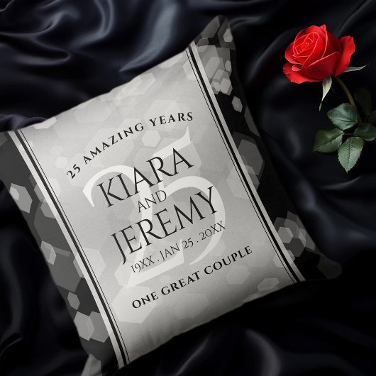 エレガントシルバー結婚25周年記念 クッション