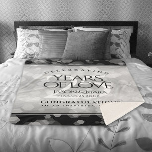 エレガントシルバー結婚25周年記念 シェルパブランケット