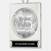 エレガントシルバー結婚25周年記念 シルバープレートバナーオーナメント (左)