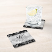 エレガントシルバー結婚25周年記念 スクエアペーパーコースター (インサイチュ)