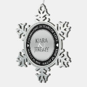 エレガントシルバー結婚25周年記念 スノーフレークピューターオーナメント (右)