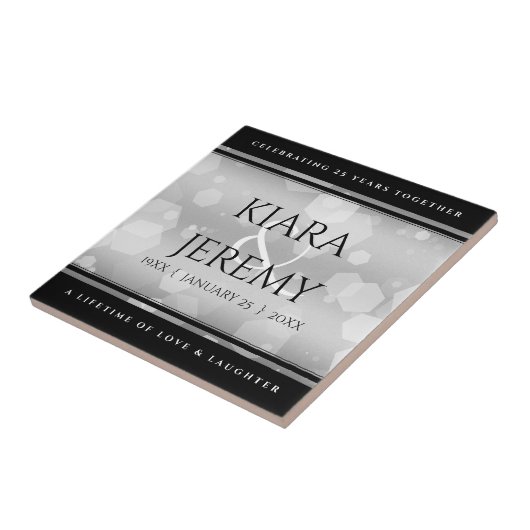 エレガントシルバー結婚25周年記念 タイル (側面)