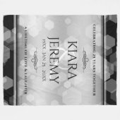 エレガントシルバー結婚25周年記念 フリースブランケット (正面(横))