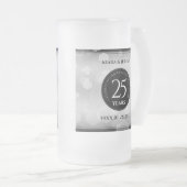 エレガントシルバー結婚25周年記念 フロストグラスビールジョッキ (正面右)