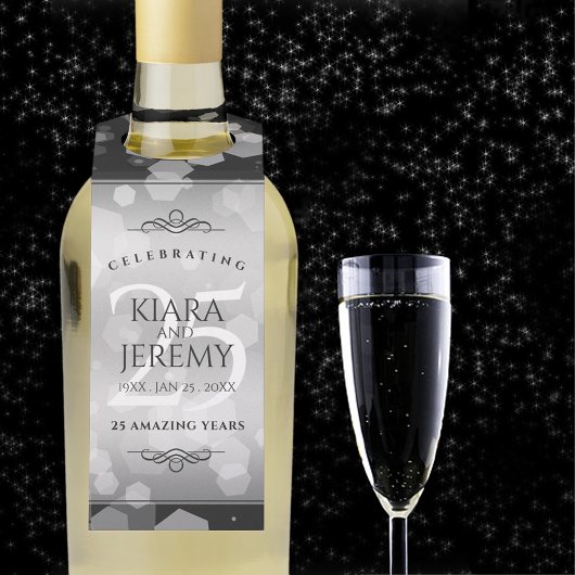 エレガントシルバー結婚25周年記念 ボトルネックタグ