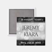 エレガントシルバー結婚25周年記念 マグネット (正面/裏面)