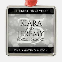 エレガントシルバー結婚25周年記念 メタルオーナメント