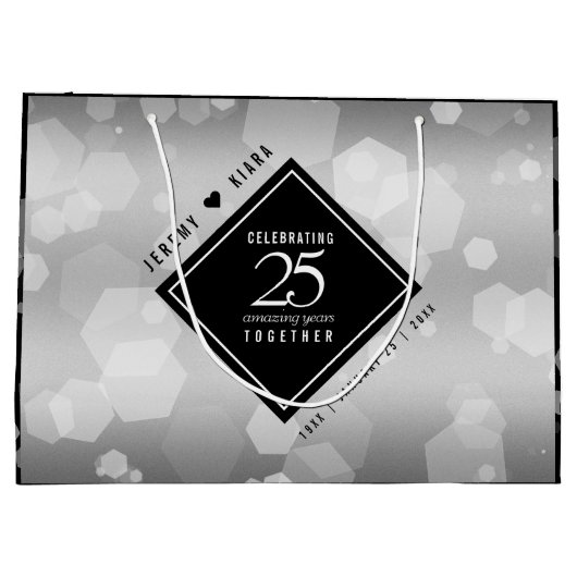 エレガントシルバー結婚25周年記念 ラージペーパーバッグ (裏面)