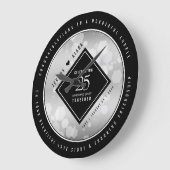 エレガントシルバー結婚25周年記念 ラージ壁時計 (傾斜)