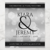 エレガントシルバー結婚25周年記念 ワインラベル (シングルラベル)