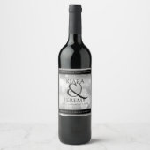 エレガントシルバー結婚25周年記念 ワインラベル (正面)