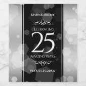 エレガントシルバー結婚25周年記念 ワインラベル (シングルラベル)