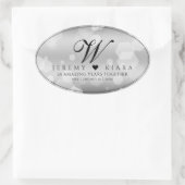 エレガントシルバー結婚25周年記念 楕円形シール (バッグ)