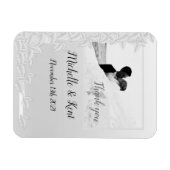 エレガントシルバー葉の写真のマグネット マグネット (横)