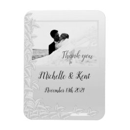 エレガントシルバー葉の写真のマグネット マグネット