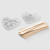 エレガントシルバー葉製結婚のメニューハートファン ハンドファン (組立なし)