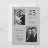 エレガントシルバー25周年記念結婚式 招待状 (正面)