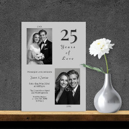 エレガントシルバー25周年記念結婚式 招待状