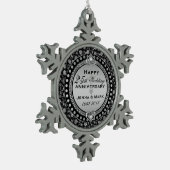 エレガントシルバー25結婚周年記念3 スノーフレークピューターオーナメント (左)