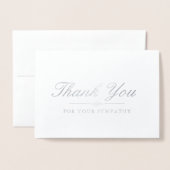 エレガントシルバー&グレー悔やみや弔慰ありがとう 箔カード (封筒付き正面)