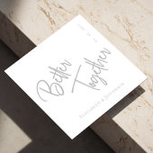 エレガントシルバー・スクリプ結婚ト スタンダードカクテルナプキン