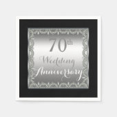 エレガントシルバー・ダイヤモンド70周年記念 スタンダードカクテルナプキン (正面)